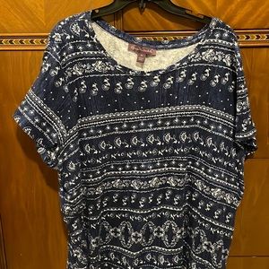 🛍 4 for $30 👚Navy Blue and White Gloria Vanderbilt Plus Size Top